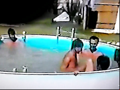 Jacuzzi party about to turn into a sexy orgy