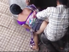 Public doggystyle quickie with an Indian girl