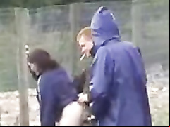 Doggystyle quickie in public with a German couple